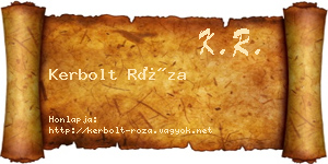 Kerbolt Róza névjegykártya